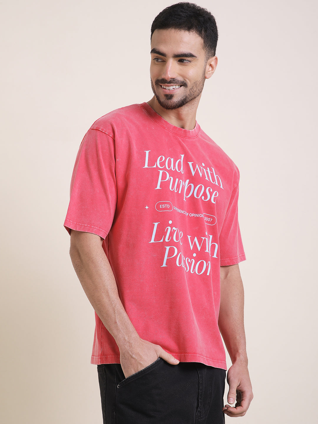 Mens Half Sleeve Round Neck Printed Oversized Fit Tshirts