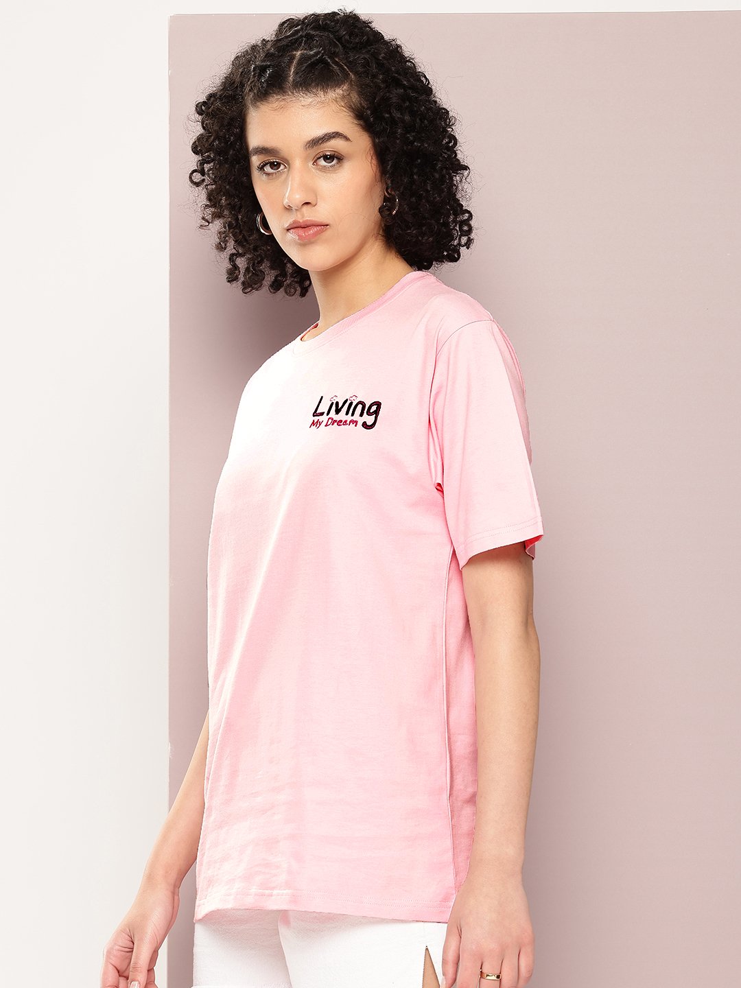Womens Half Sleeve Round Neck Oversized Fit T-Shirts