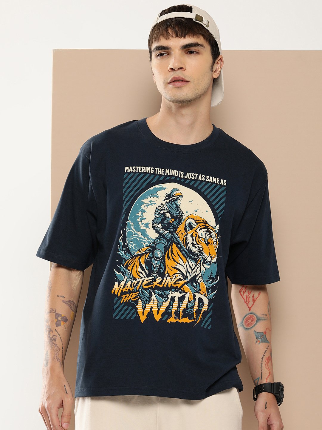 Mens Half Sleeve Round Neck Oversized Fit T-Shirts