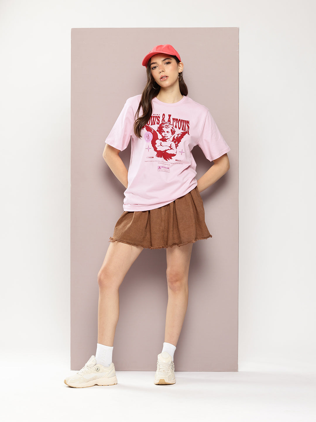 Womens Half Sleeve Round Neck Printed Oversized Fit Tshirts
