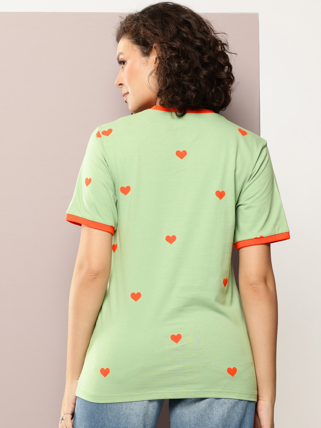 Womens Half Sleeve Round Neck Printed Oversized Fit Tshirts