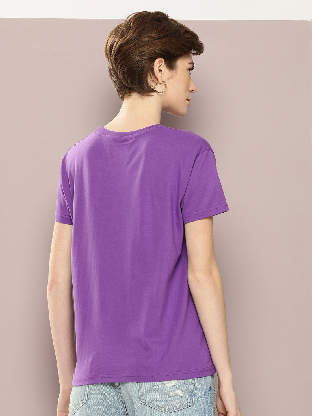 Womens Half Sleeve Round Neck Printed Boxy Fit Tshirts