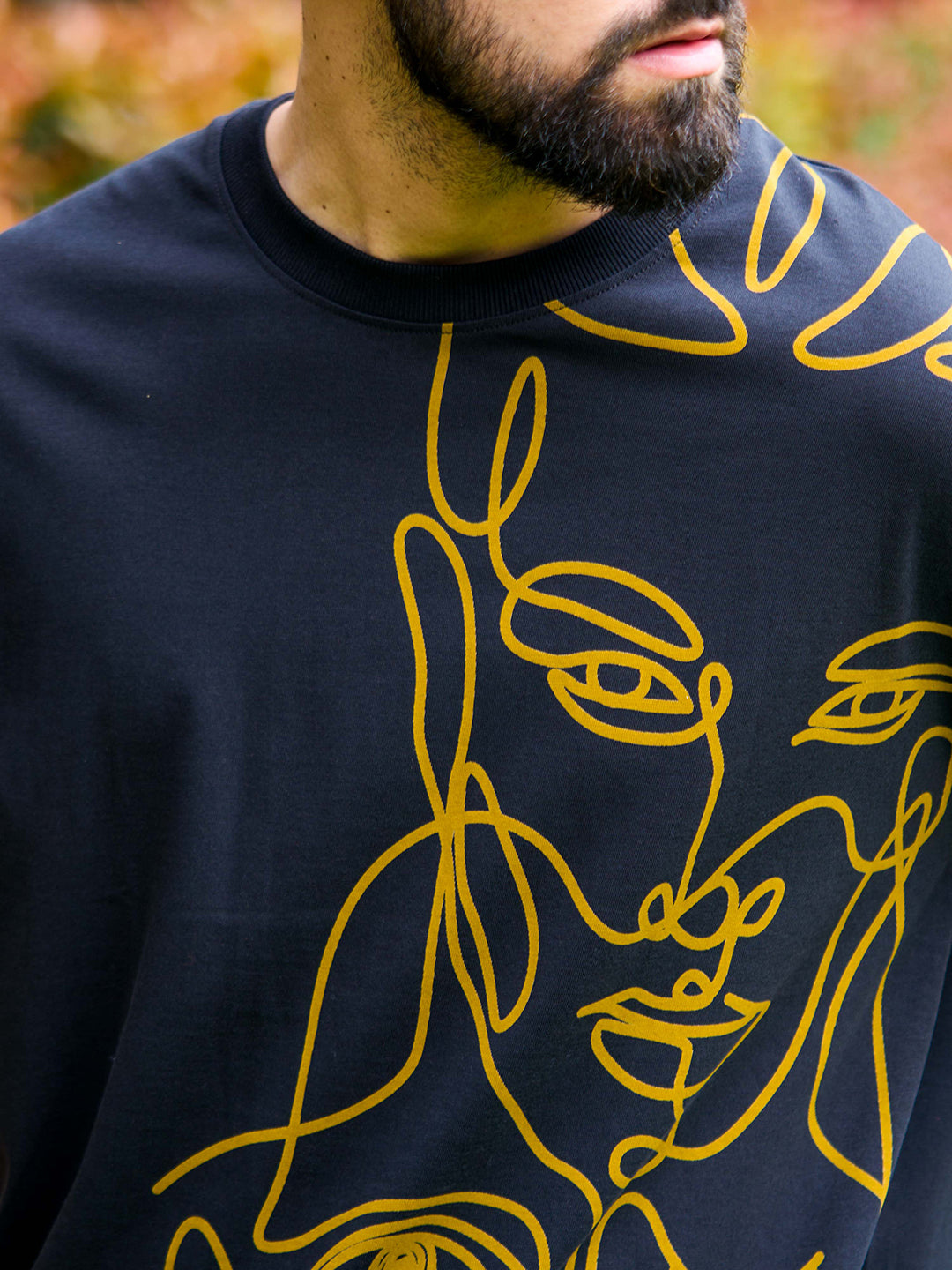 Mens Half Sleeve Drop Shoulder Printed Oversized Fit T-Shirts