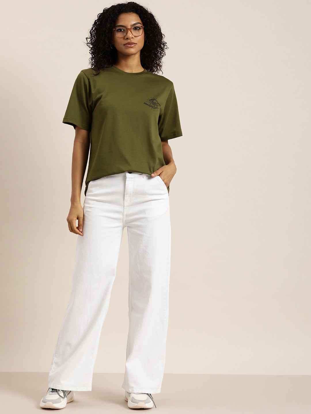 Womens Half Sleeve Round Neck Oversized Fit T-Shirts