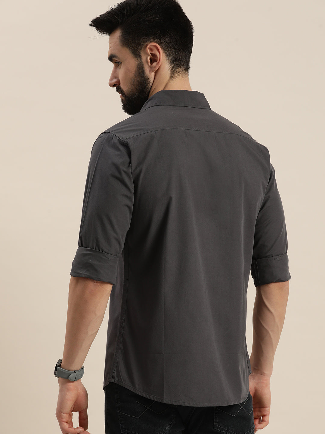 Mens Plain Full Sleeve Shirt With Pocket