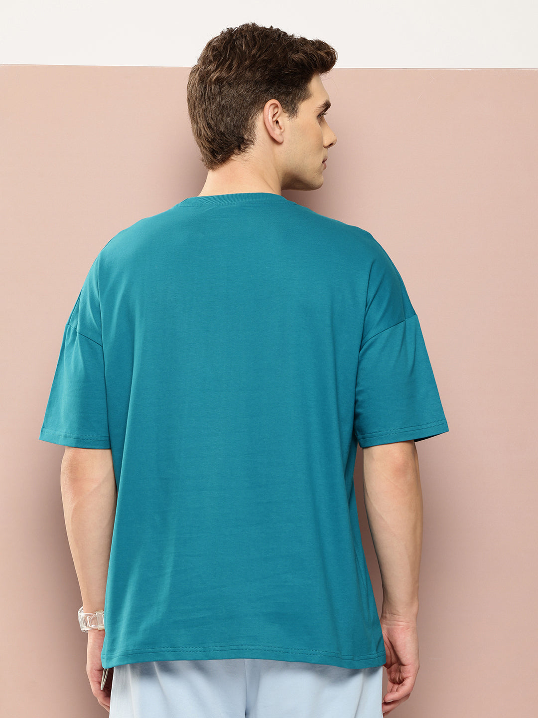 Mens Half Sleeve Drop Shoulder Printed Oversized Fit T-Shirts