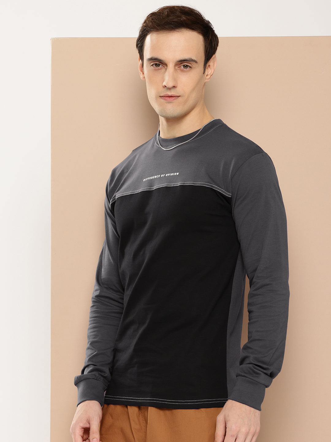 Mens Full Sleeve Round Neck Printed Regular Fit Tshirts