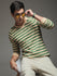 Mens Full Sleeve Polo Neck Striped Regular Fit Tshirts