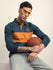 Mens Full Sleeve Polo Neck Self Design Regular Fit Tshirts