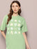 Womens Oversized Short Sleeves Printed Tshirt Dress