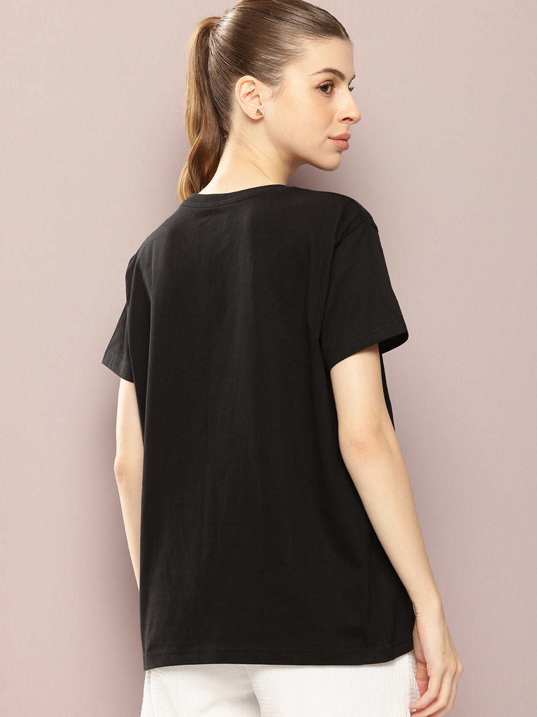 Womens Half Sleeve Round Neck Printed Boxy Fit Tshirts