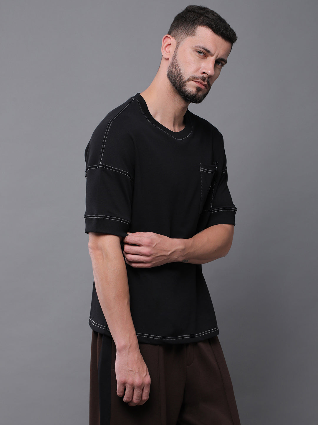 Mens Half Sleeve Round Neck Oversized Fit T-Shirts