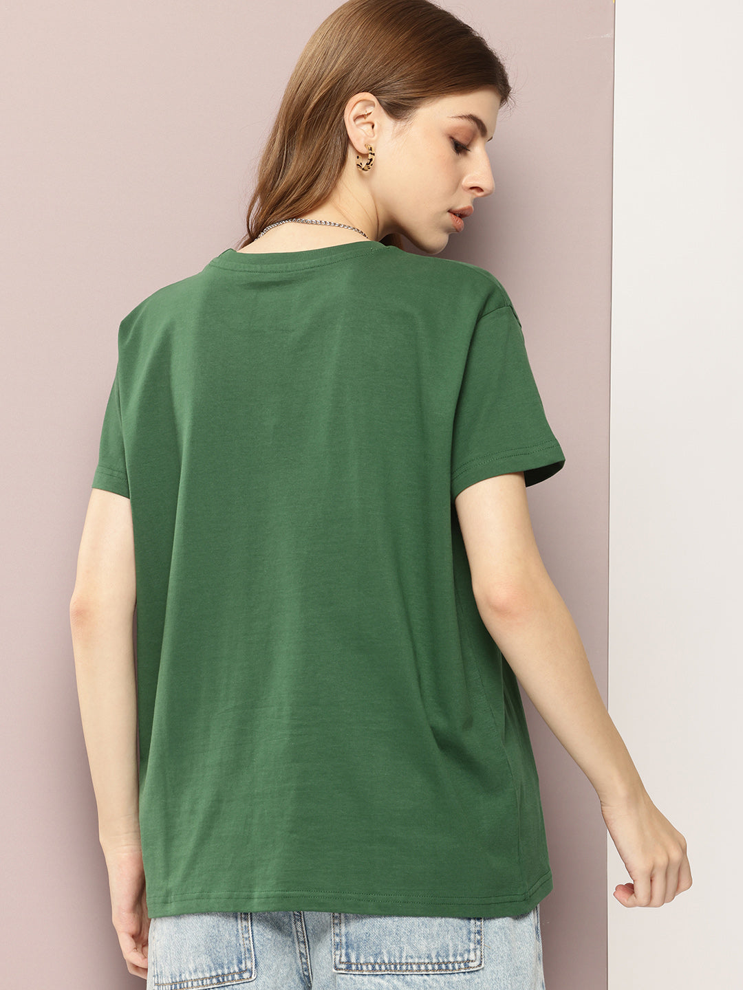 Womens Half Sleeve Round Neck Printed Boxy Fit Tshirts