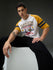 Mens Round Neck Raglan Sleeve Printed Oversized Fit Tshirt