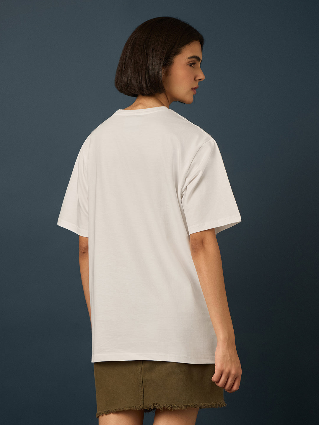 Womens Short Sleeve Printed Oversized Fit Tshirt 