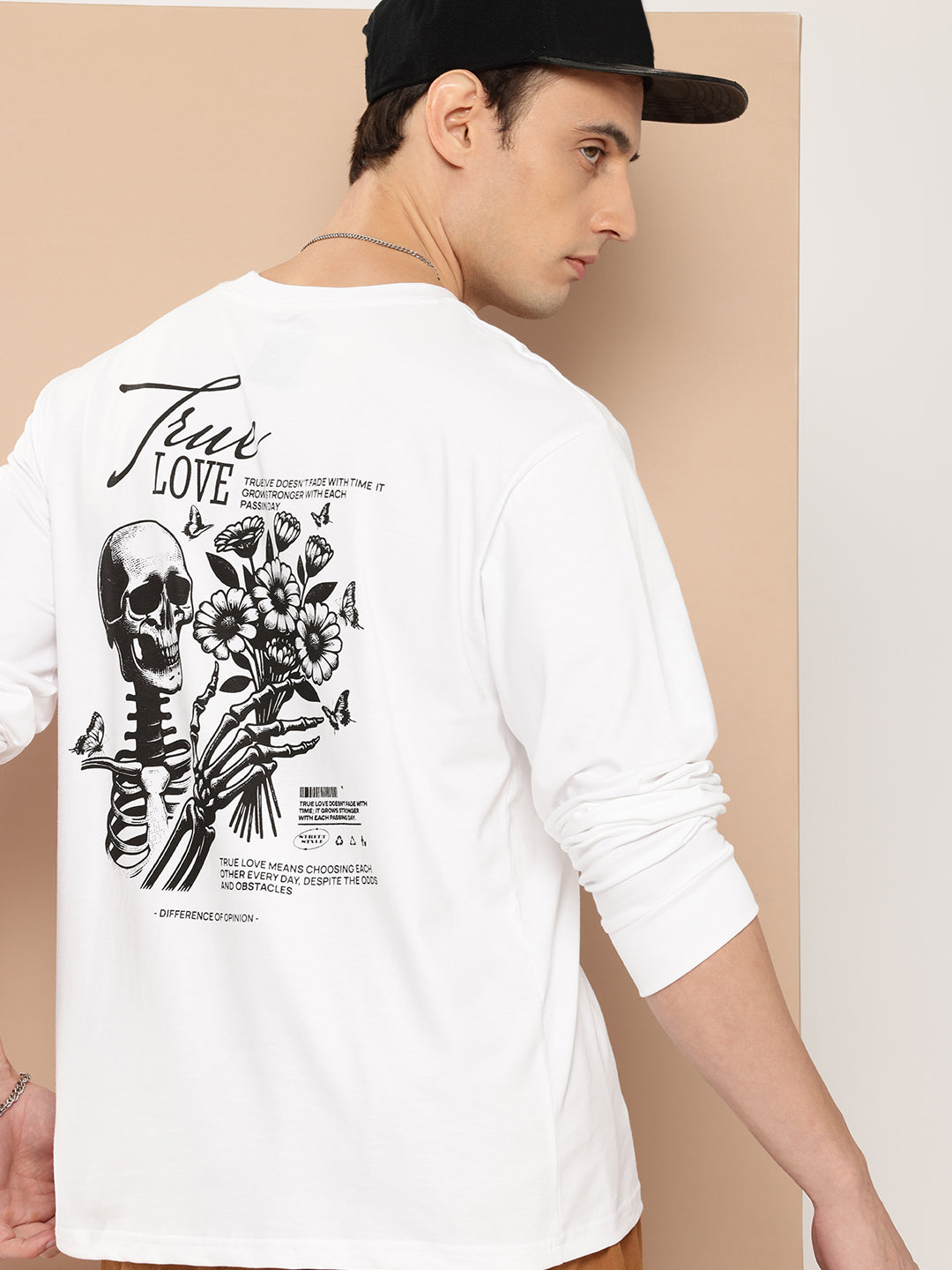 Mens Full Sleeve Round Neck Back Printed Oversized Fit Tshirts