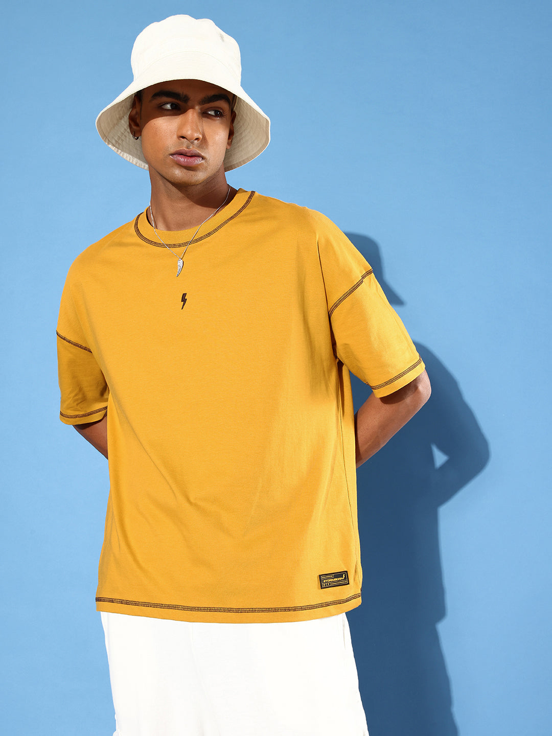 Mens Half Sleeve Drop Shoulder Plain Oversized Fit T-Shirts