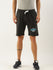 Men Charcoal Typography Printed Mid-Rise Regular Shorts