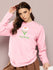 Womens Full Sleeve Round Neck Printed Oversized Fit Tshirts