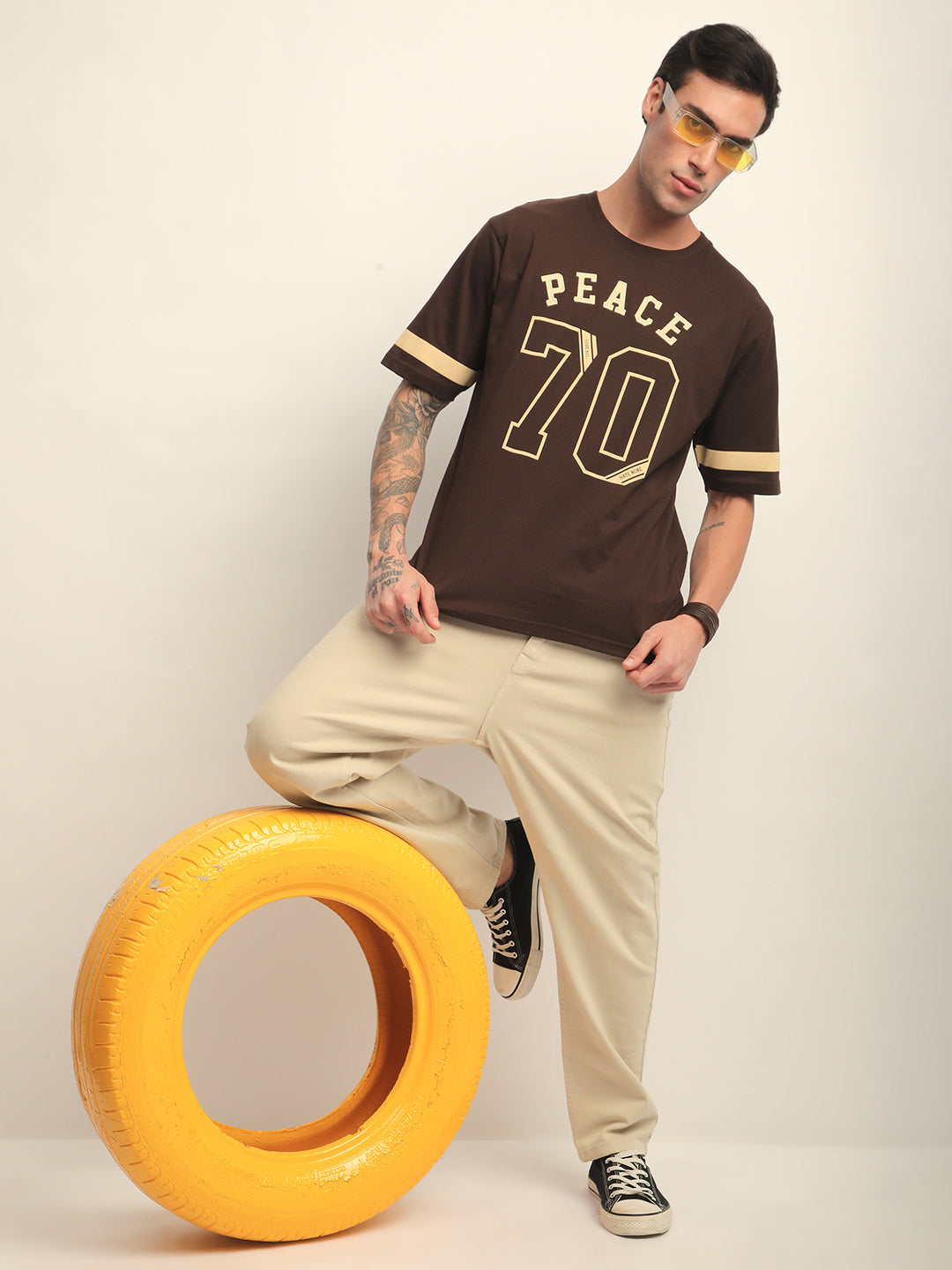Mens Half Sleeve Round Neck Printed Oversized Fit Tshirts