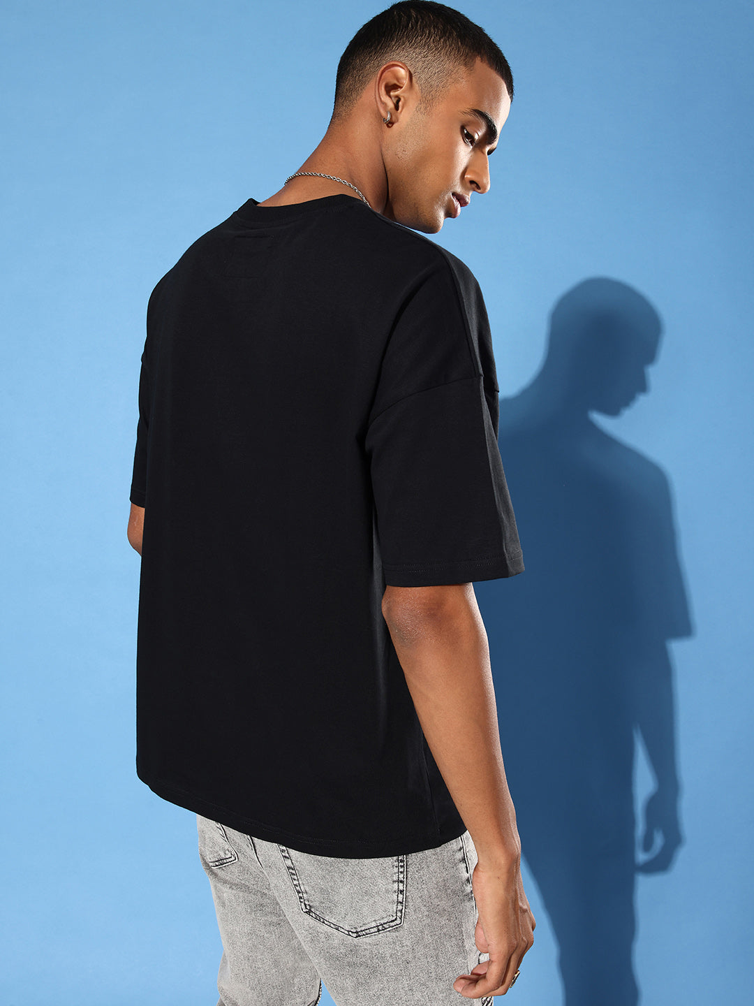Mens Half Sleeve Drop Shoulder Printed Oversized Fit T-Shirts