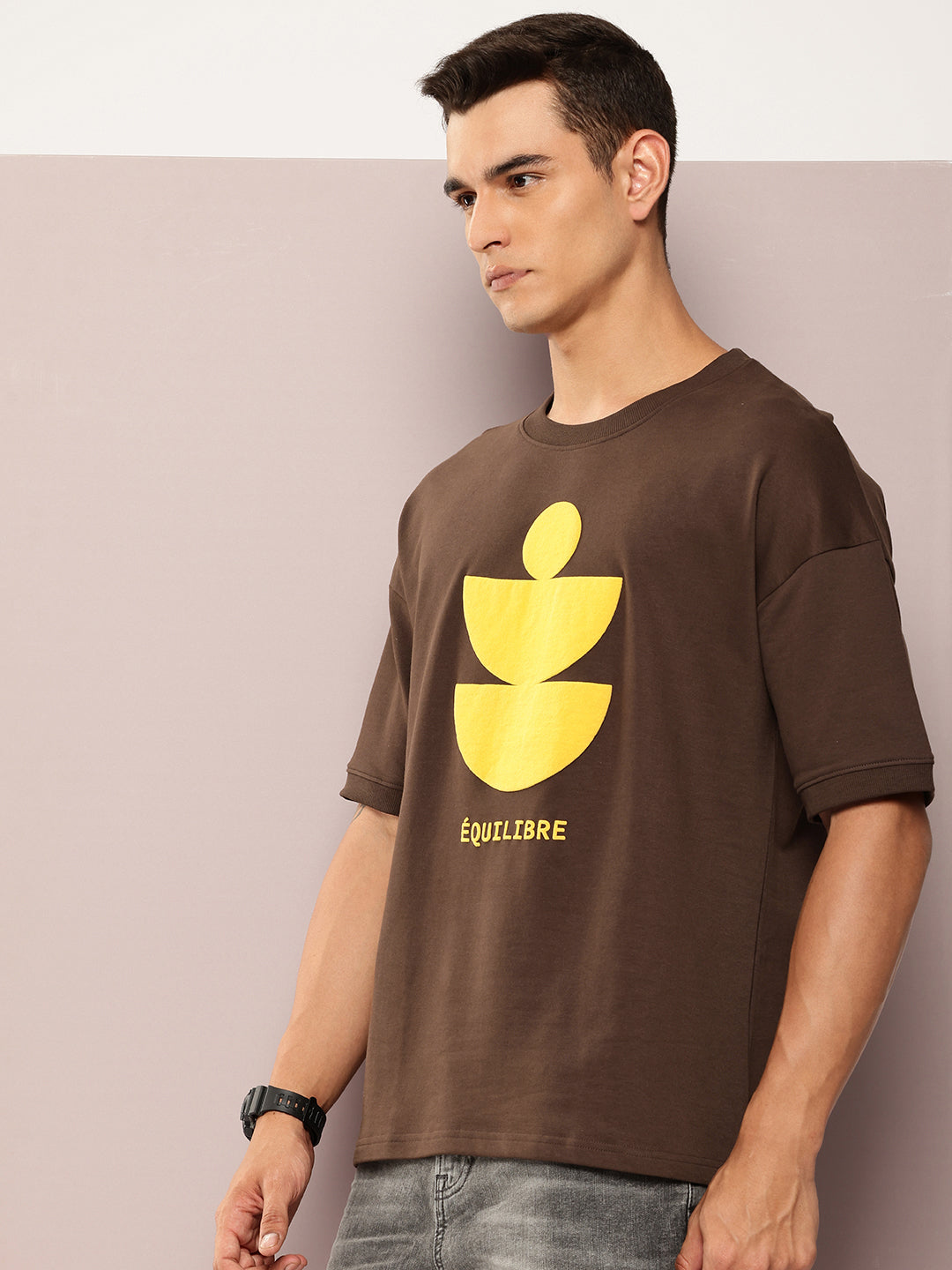 Mens Half Sleeve Round Neck Printed Oversized Fit Tshirts