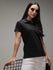 Womens Half Sleeve Polo Neck Solid Regular Fit Tshirts