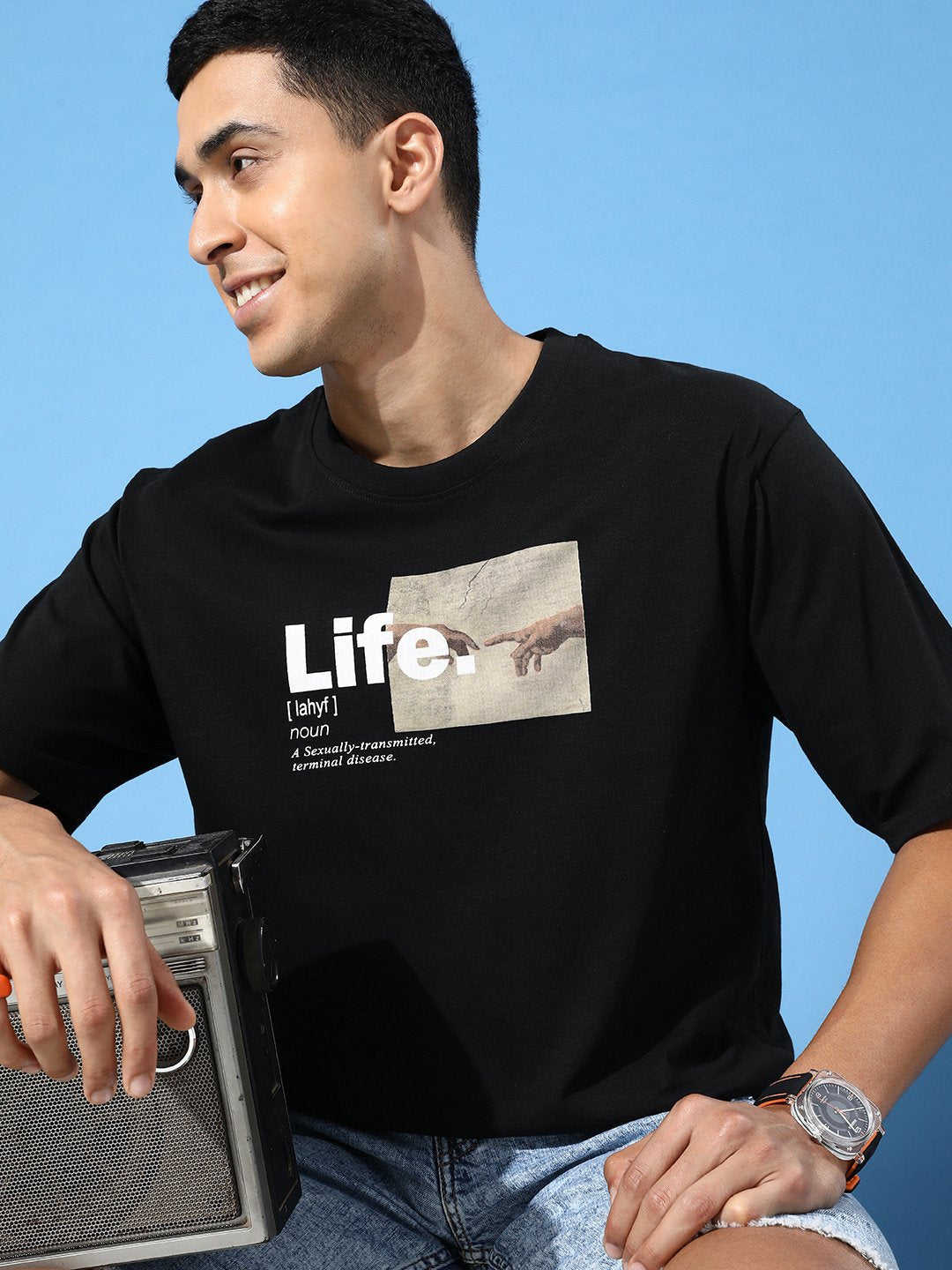 Mens Half Sleeve Round Neck Oversized Fit T-Shirts
