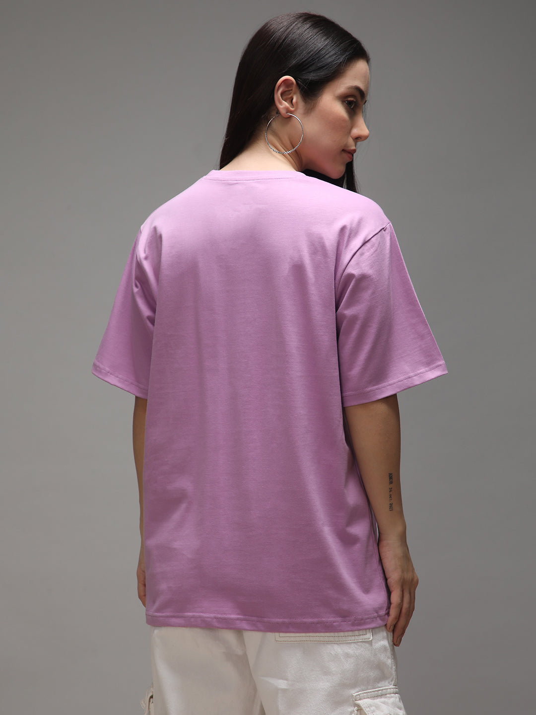 Womens Half Sleeve Round Neck Printed Oversized Fit Tshirts