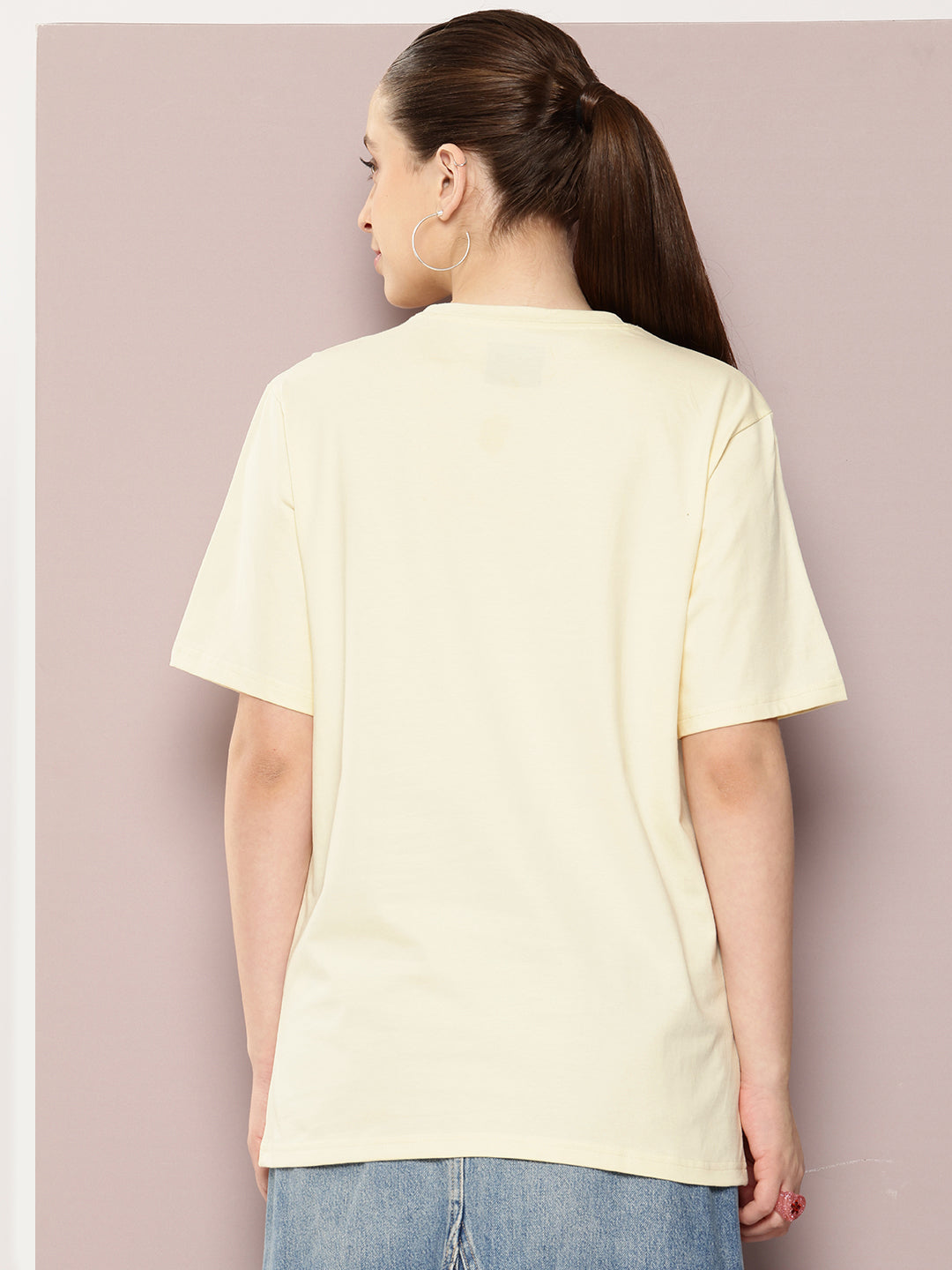 Womens Half Sleeve Round Neck Printed Oversized Fit Tshirts