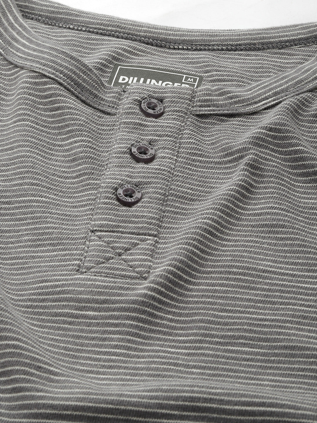 Mens Full Sleeve Henley Neck All-Over Striped Regular Fit Tshirts
