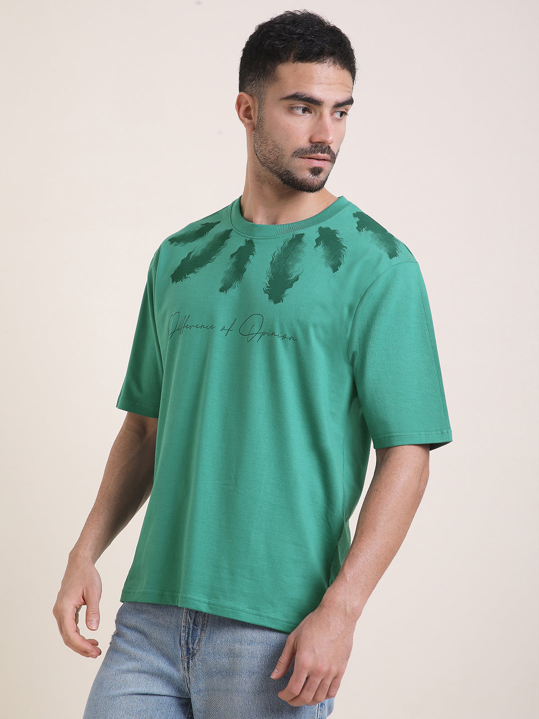 Mens Half Sleeve Round Neck Printed Oversized Fit Tshirts