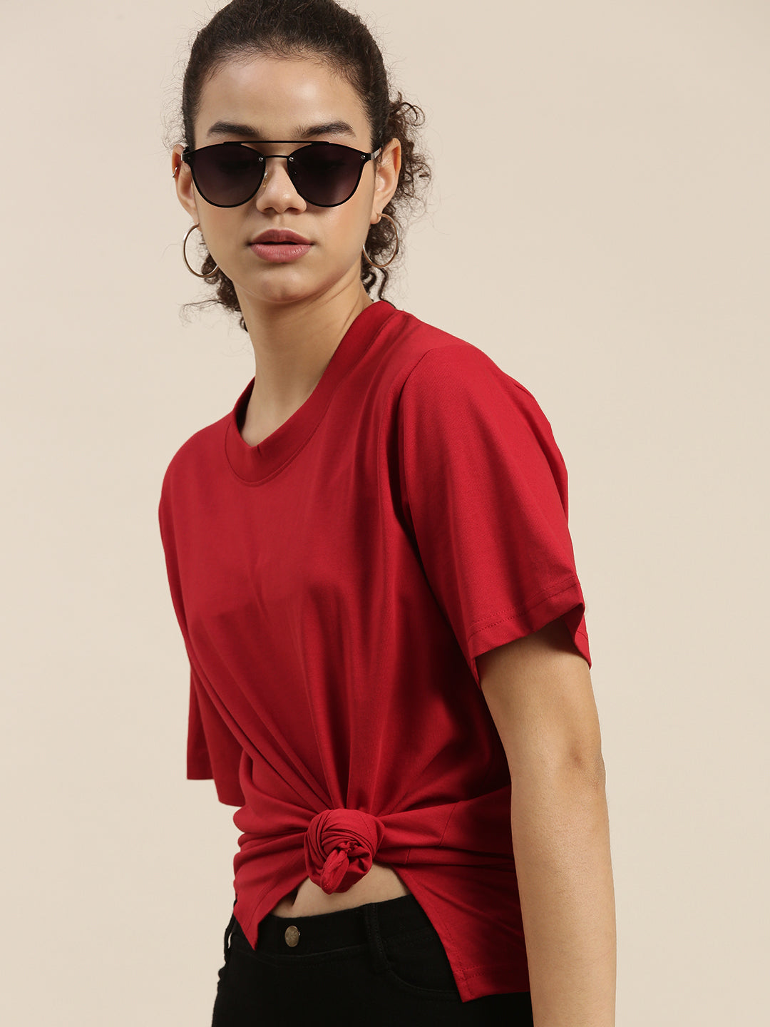 Womens Half Sleeve Round Neck Oversized Fit T-Shirts