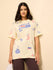 Womens All Over Printed Oversized Fit Cotton T-Shirt