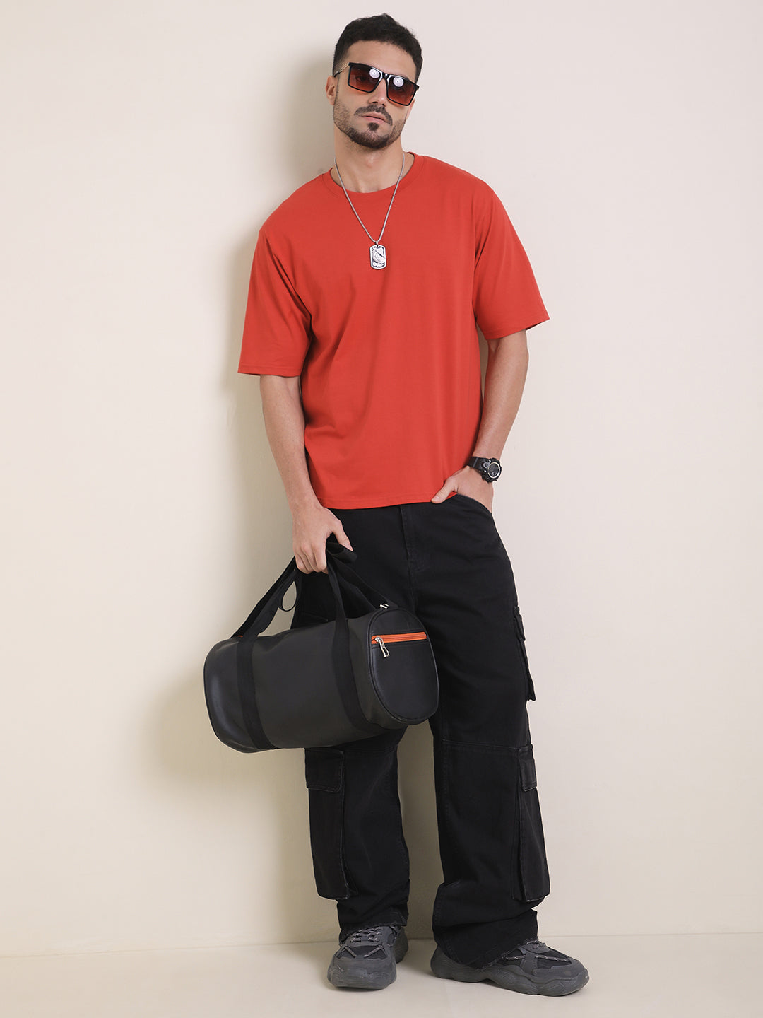 Mens Half Sleeve Round Neck Back Printed Oversized Fit Tshirts