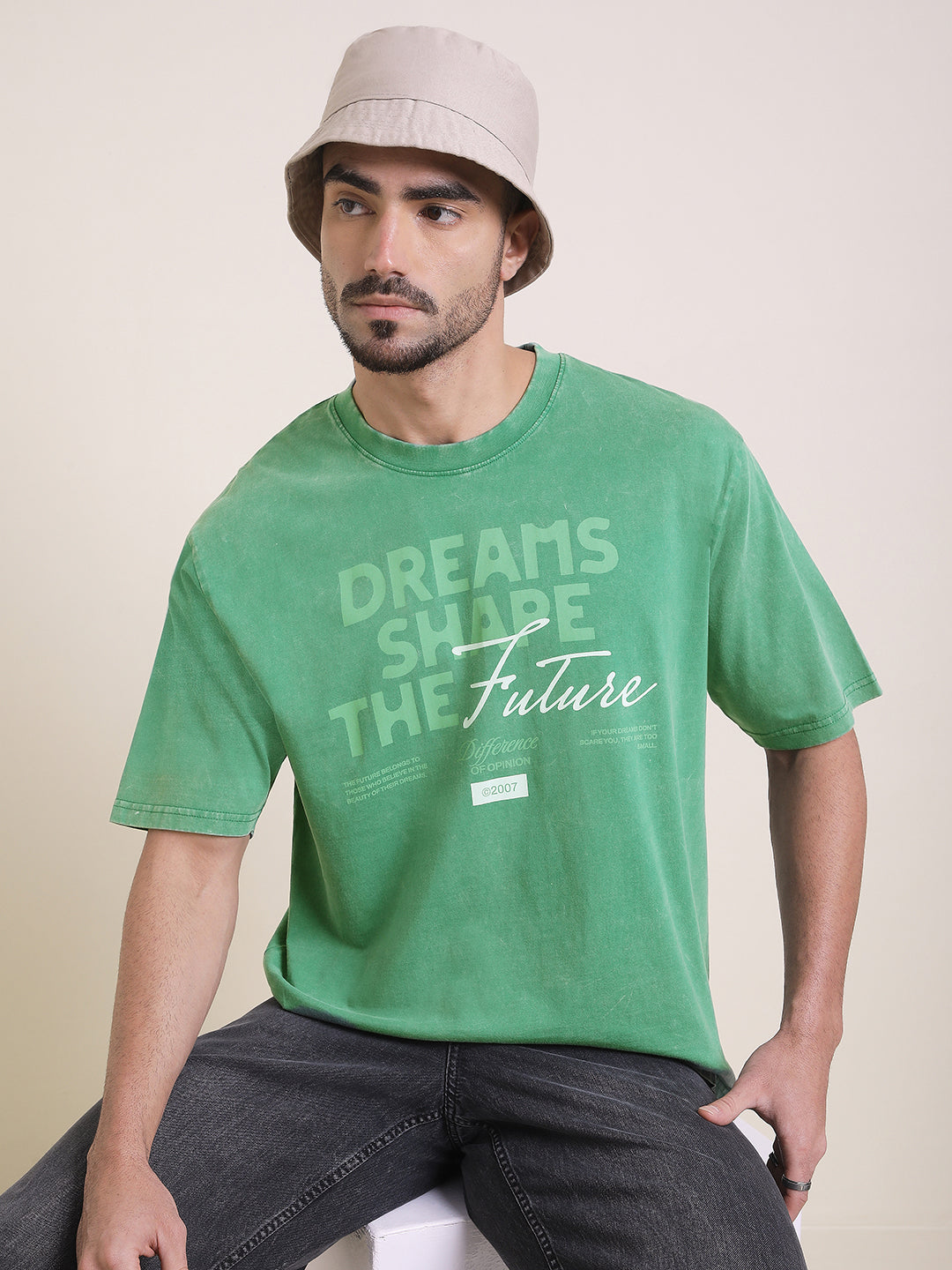 Mens Half Sleeve Round Neck Printed Oversized Fit Tshirts