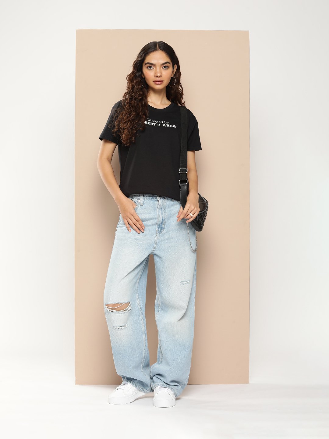Womens Half Sleeve Round Neck Boxy Fit T-Shirts