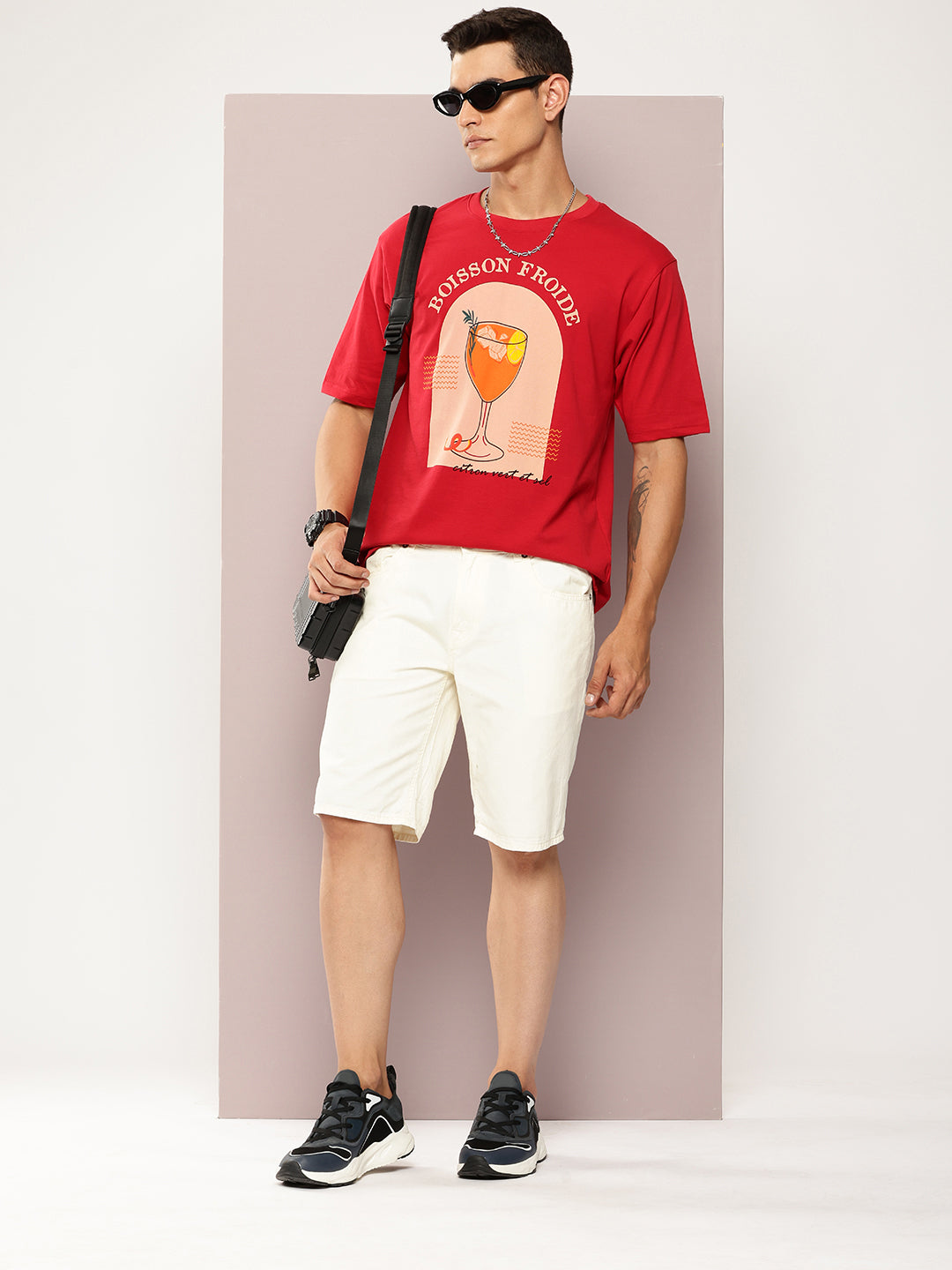 Mens Half Sleeve Round Neck Printed Oversized Fit Tshirts