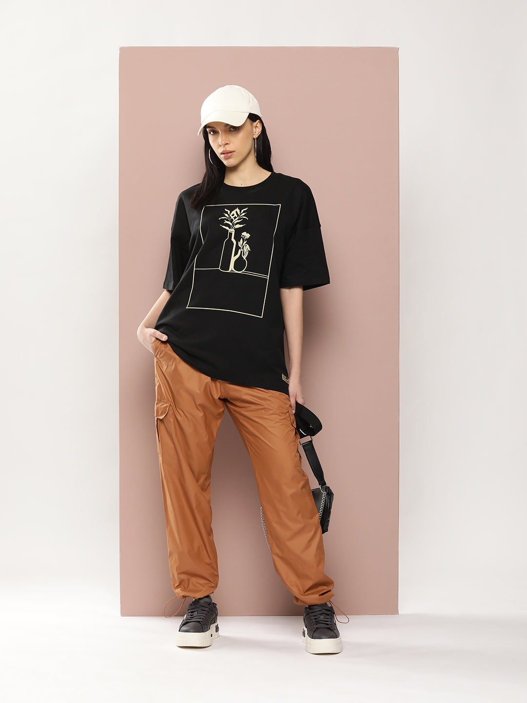 Womens Half Sleeve Drop Shoulder Printed Oversized Fit T-Shirts