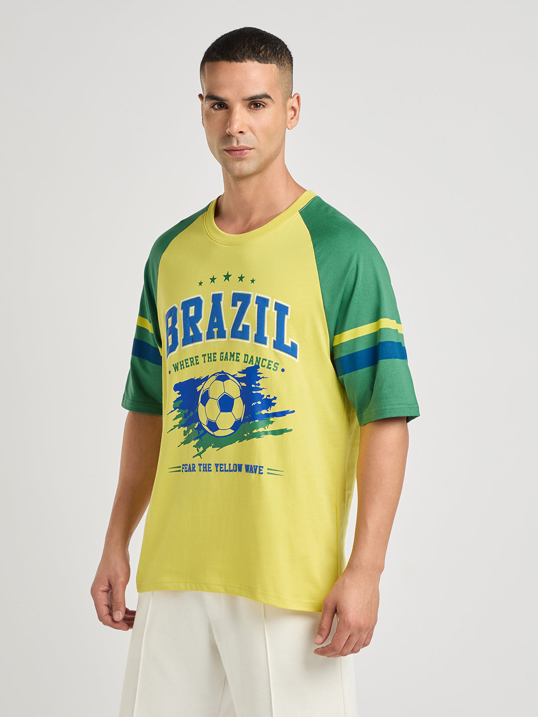 Mens Foot Ball Team Printed Oversized Raglan Sleeve Tshirt