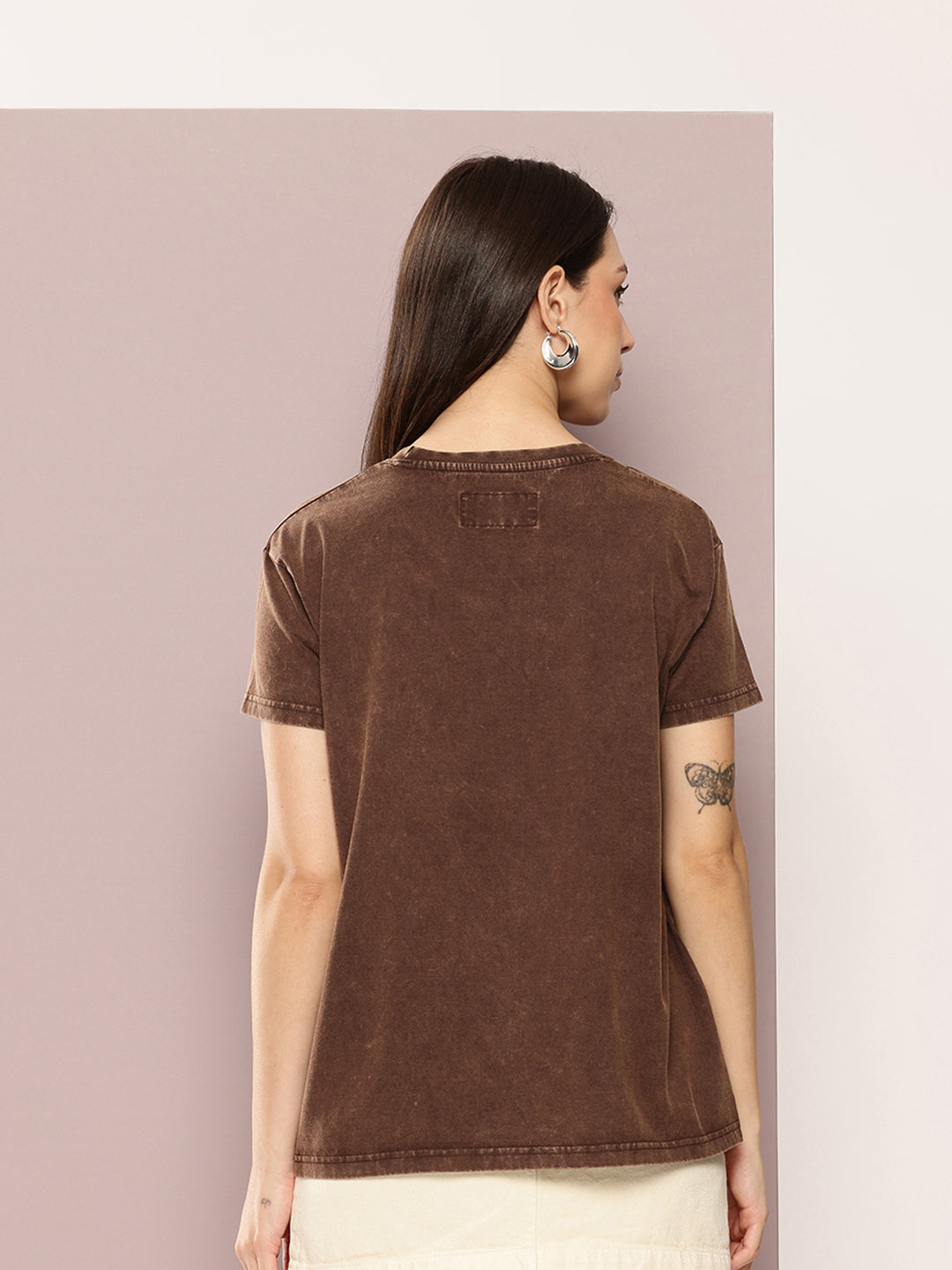 Womens Half Sleeve Round Neck Printed Boxy Fit Tshirts