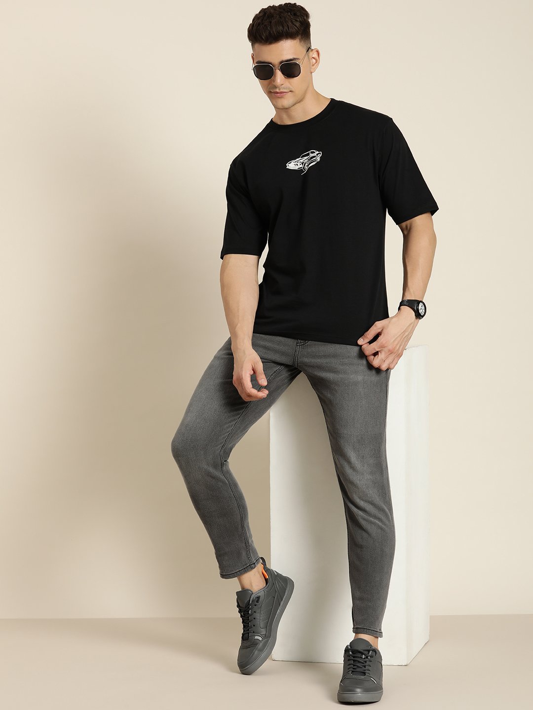 Mens Half Sleeve Round Neck Oversized Fit T-Shirts
