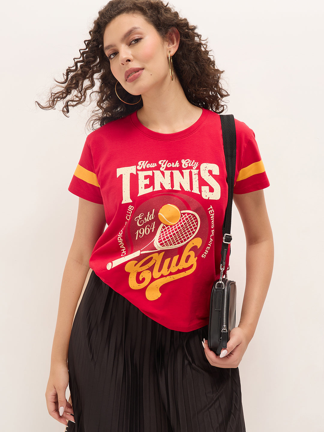 Womens Half Sleeve Round Neck Printed Boxy Fit Tshirts