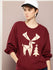 Womens Oversized Puff Printed Sweatshirt