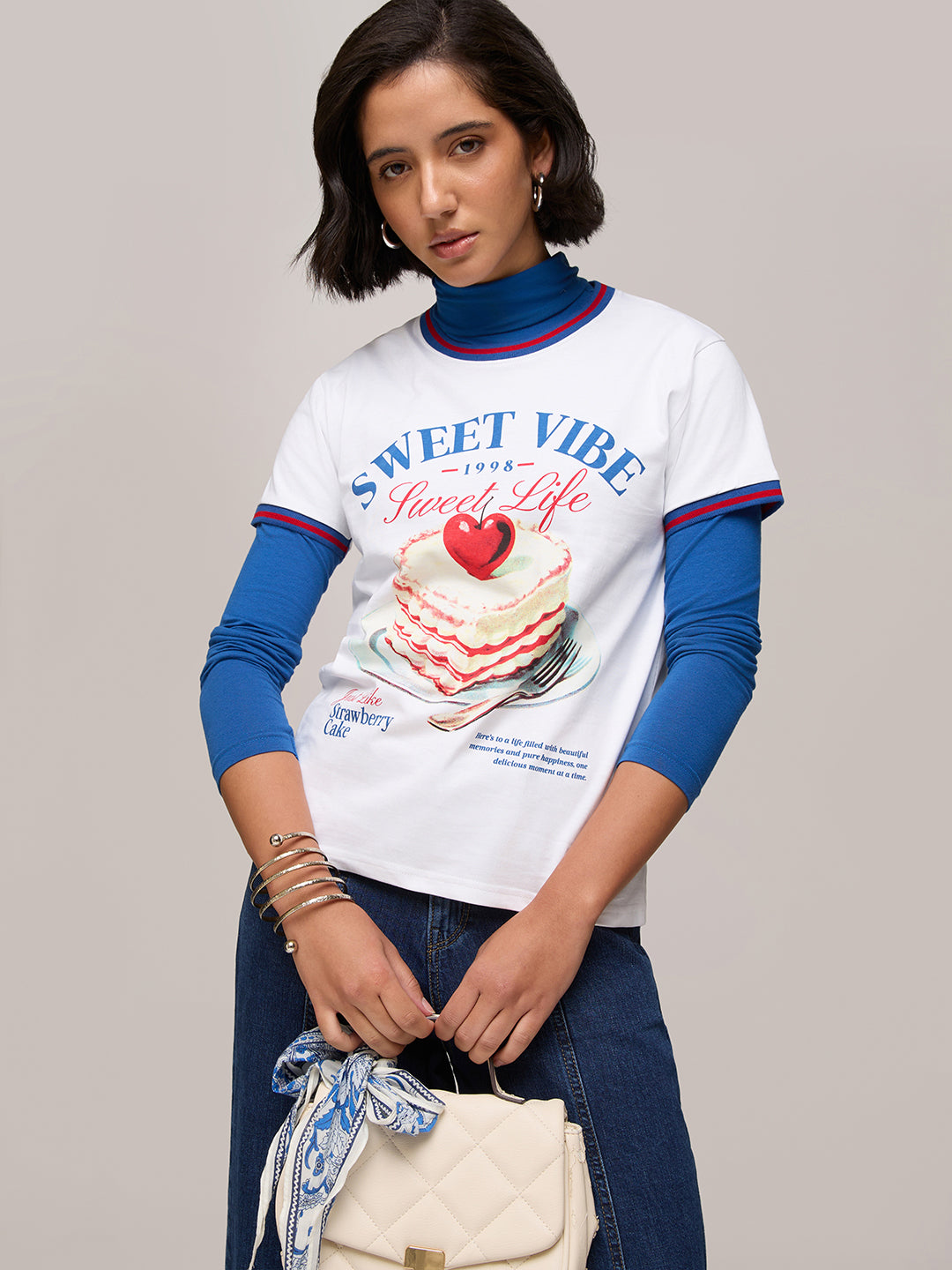 Womens Printed Regular Fit Cotton T-Shirt