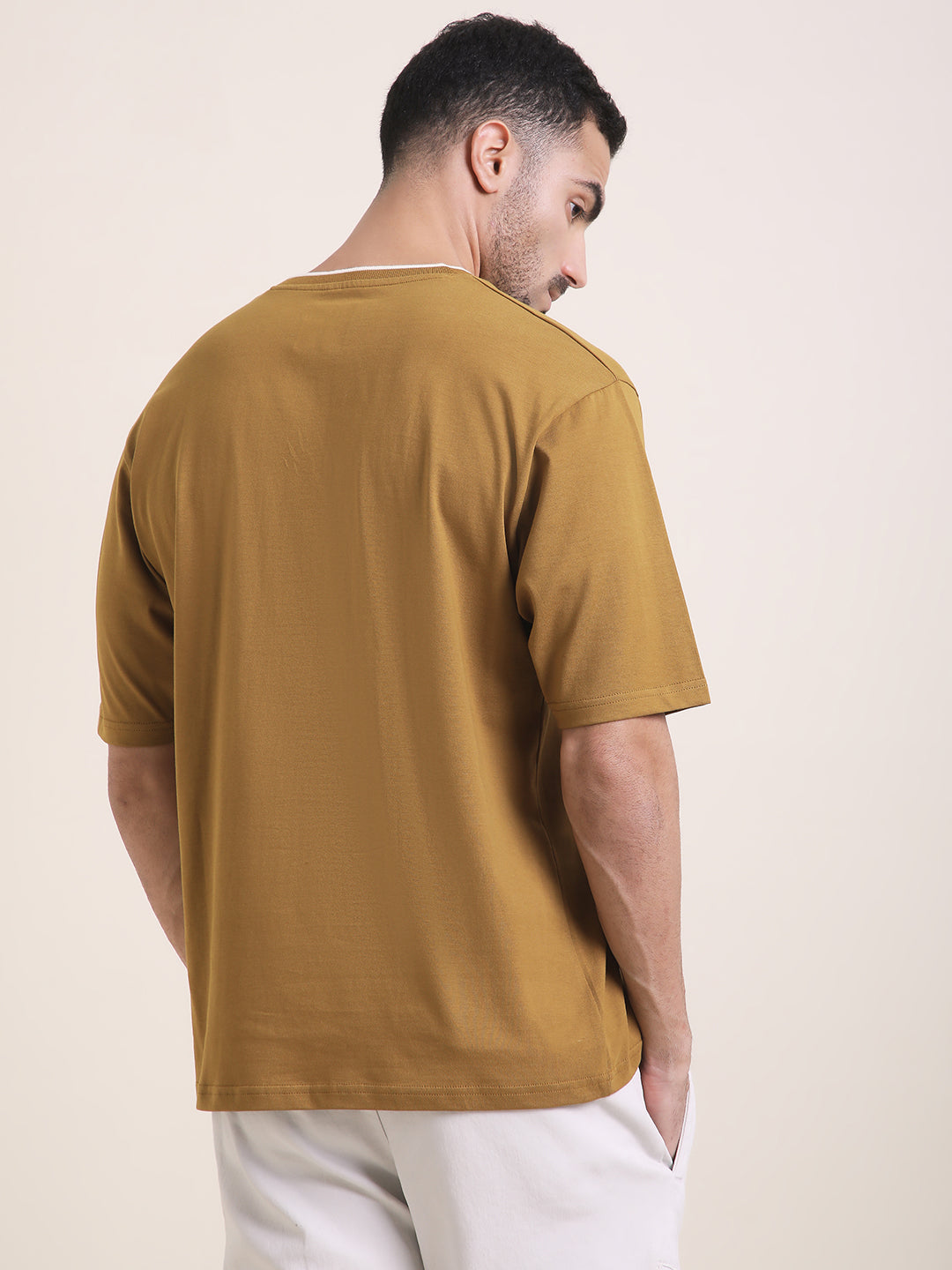 Mens Half Sleeve V-Neck Printed Oversized Fit Tshirts