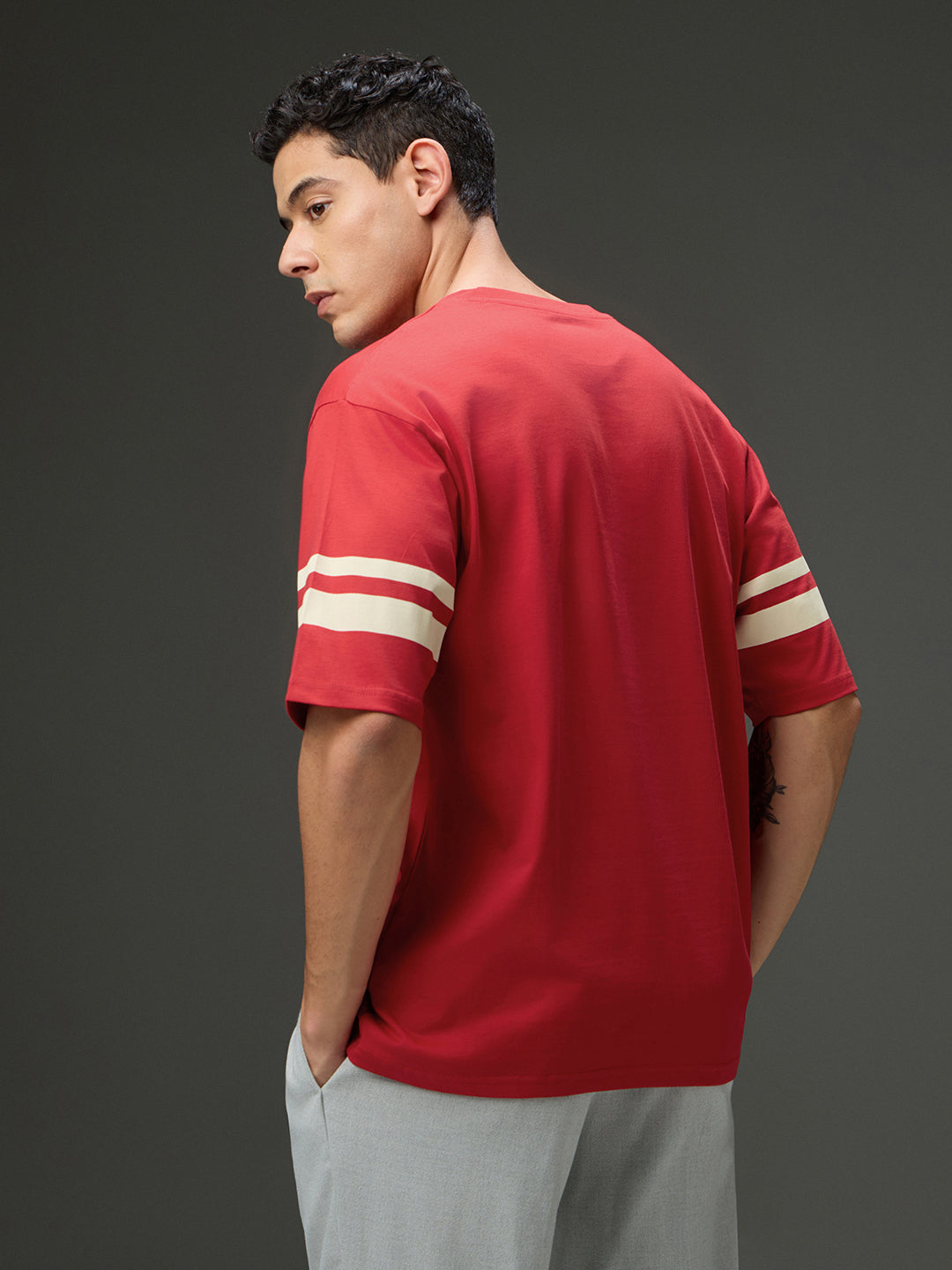 Mens Round Neck Half Sleeve Printed Oversized Fit Tshirt