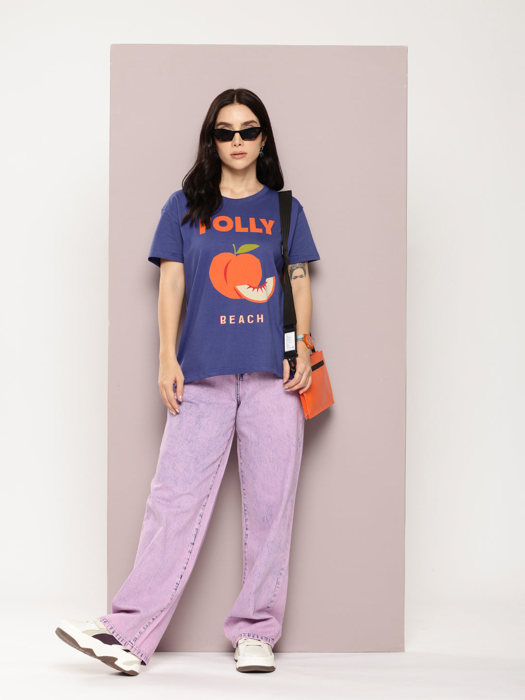 Womens Half Sleeve Round Neck Printed Boxy Fit Tshirts