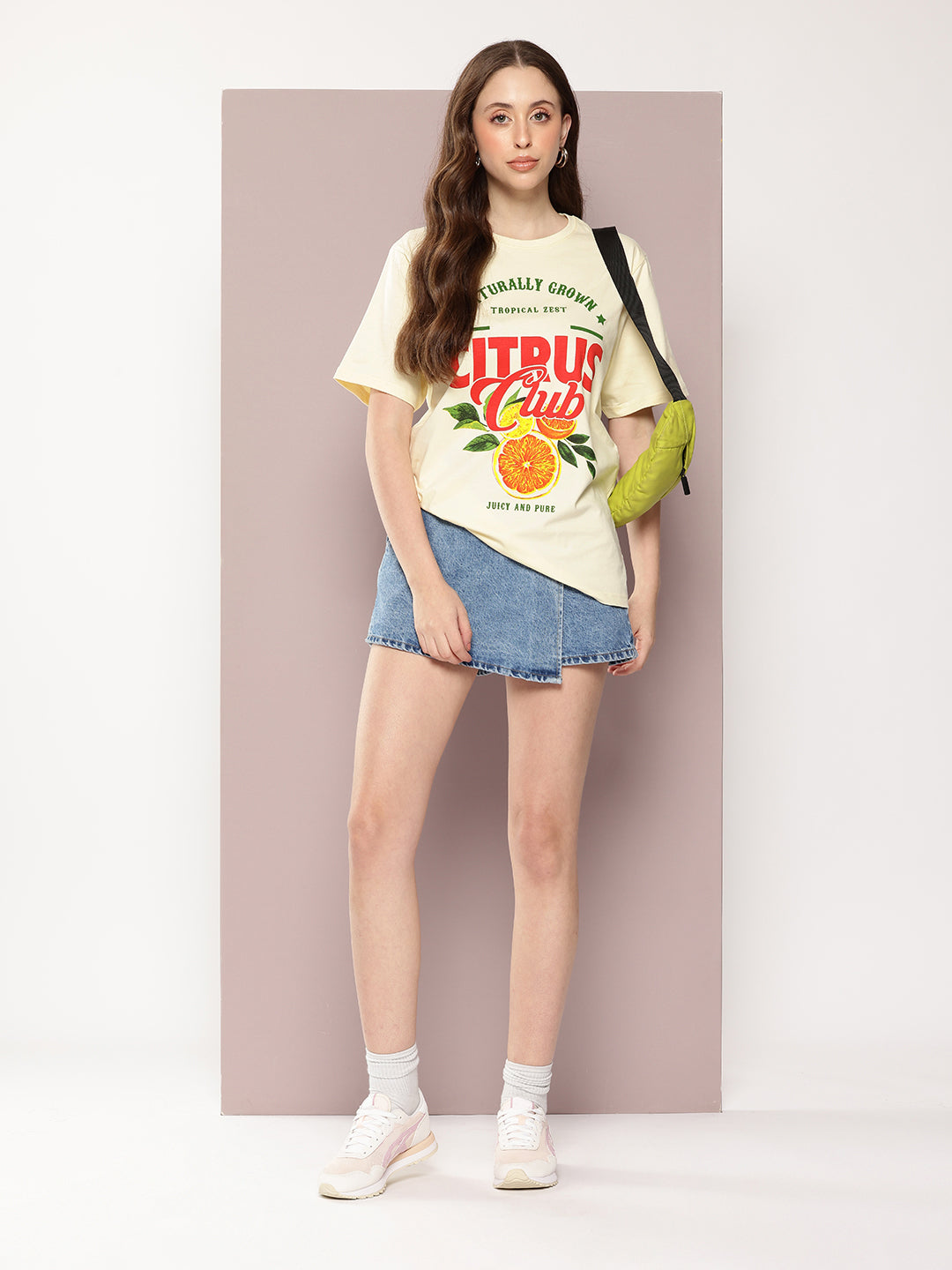 Womens Half Sleeve Round Neck Printed Oversized Fit Tshirts