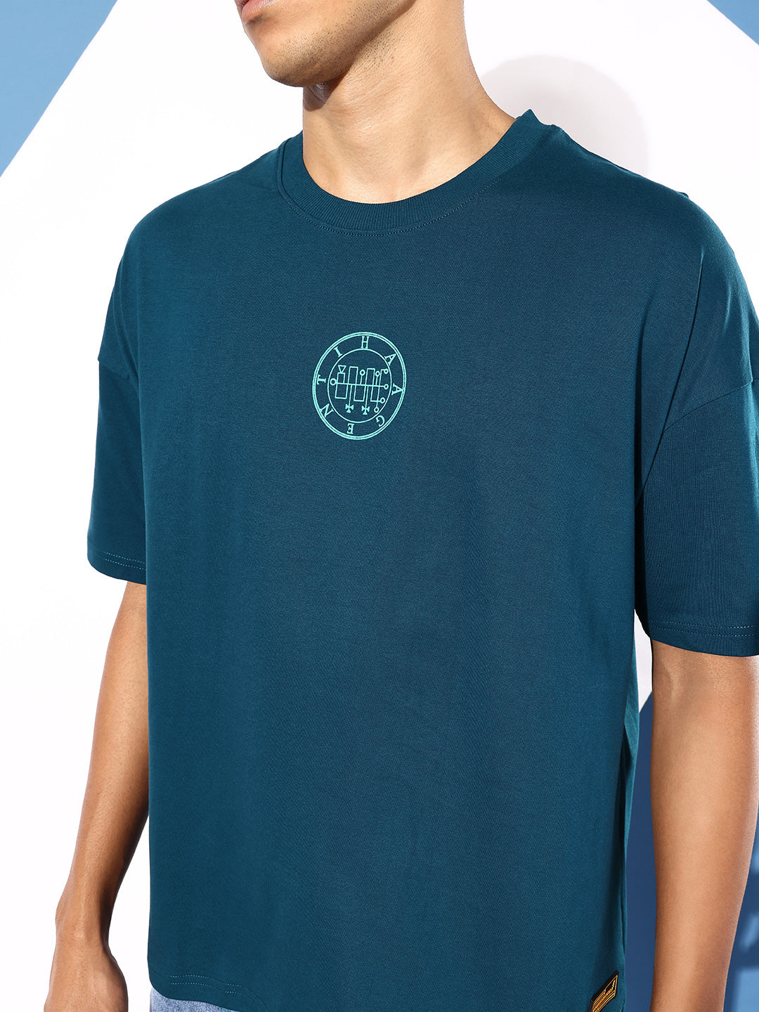 Mens Half Sleeve Drop Shoulder Printed Oversized Fit T-Shirts